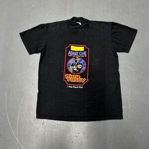 Vintage 90s 1990 Dick Tracy big print graphic movie promo tee shirt tshirt